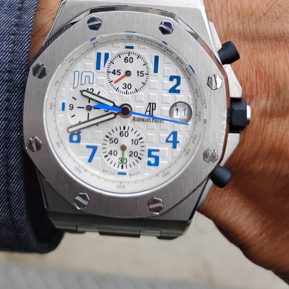 Rotary Watches Silver Blue Chronograph Timepiece